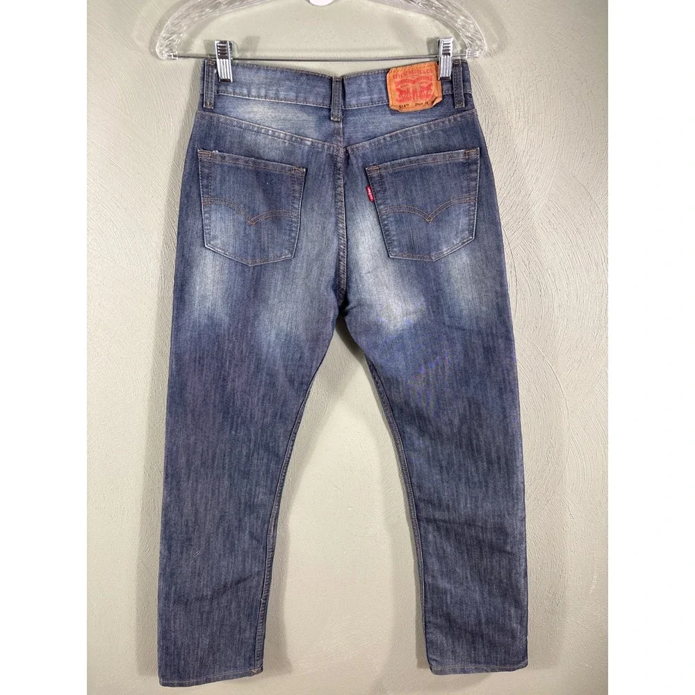 Levi's 514 Slim Straight Jeans Size 20 Slim W28 L30 Blue Medium Wash Classic NWT